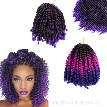 8 Inch 110g Crochet Braid Hair High Temperature Synthetic Fiber Curly Spring Twist Crochet Braid Hair Extension for Black Women
